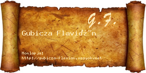 Gubicza Flavián névjegykártya